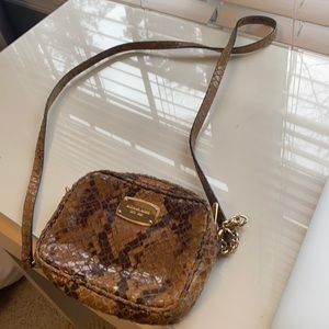 Michael Kors brown snake print crossbody bag